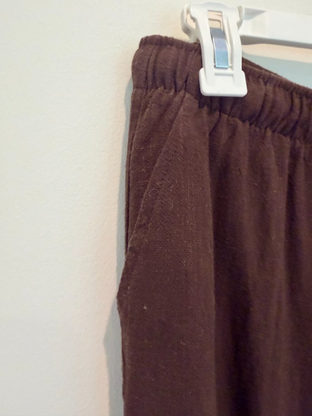 Blenca Brown Linen Drawstring Lightweight Pants Size L - Picture 3 of 6